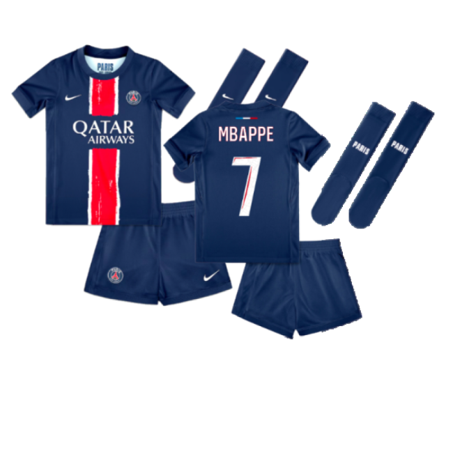 2024-2025 PSG Paris Saint Germain Home Mini Kit (Mbappe 7)-Vantage Point Soccer